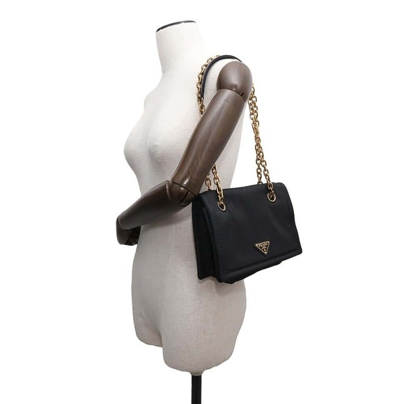 Prada Black Shoulder Chain Bag Tessuto - Picture 4 of 11